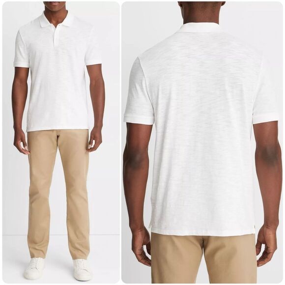 Vince Other - Vince Short Sleeve Slub Polo in White | Small